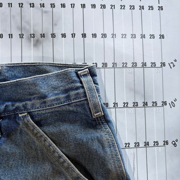 Carhartt Carpenter Jeans Mens 40x30 Blue Pants B13 DST Trashed Mechanic - Picture 7 of 8